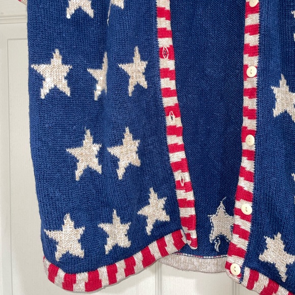 Women’s Vintage The Quacker Factory Patriotic Cardigan Sweater - Picture 7 of 11